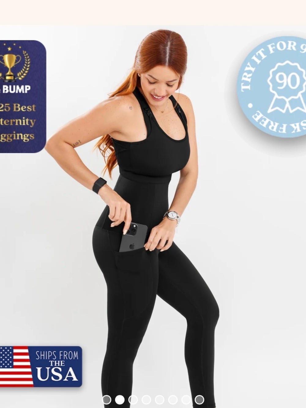 High-Rise Maternity Active Leggings - Black